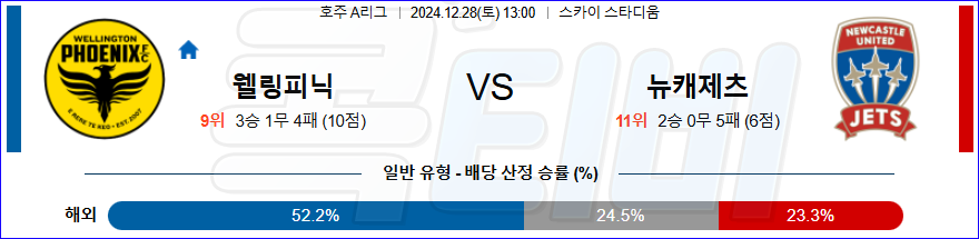 웰링턴 뉴캐슬 제츠 【 프리미어리그 】분석 스포츠중계 20241228